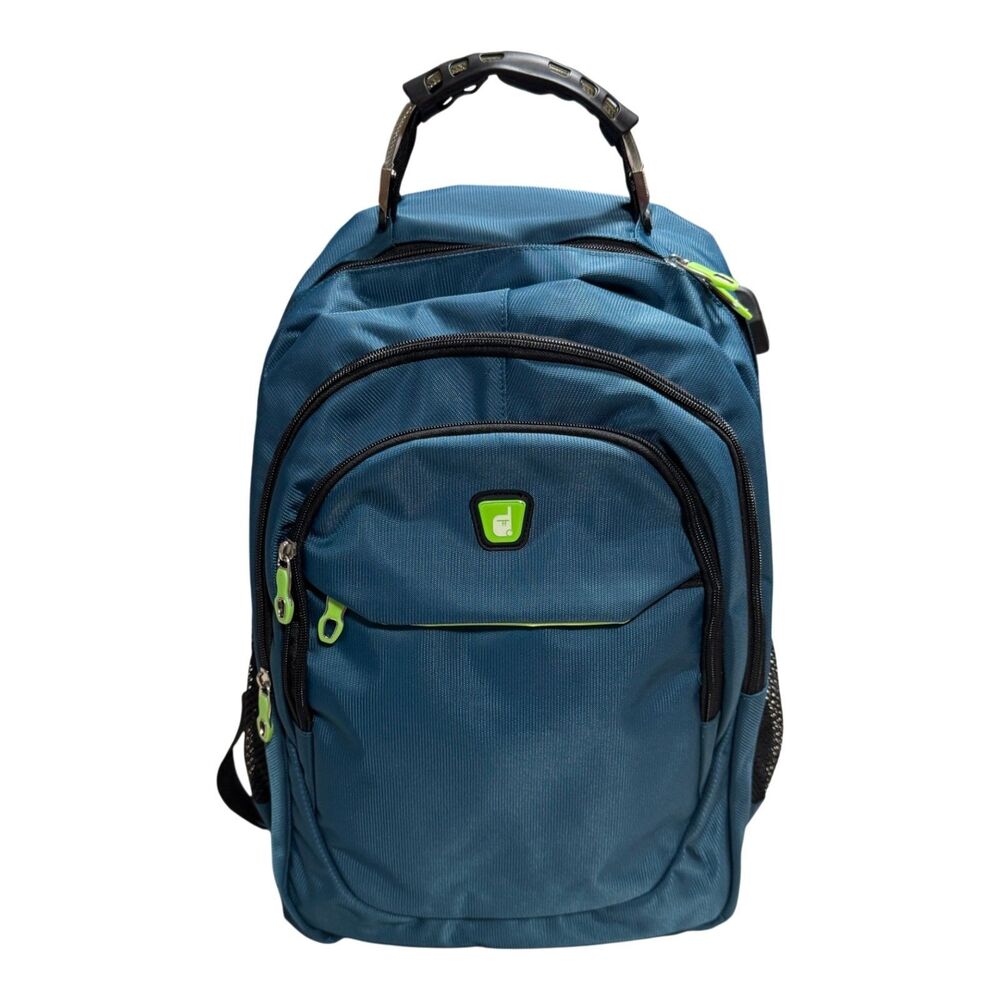 Dejuno Fiji DJB-504 19in Laptop Backpack Teal Green USB Travel School Work Bag